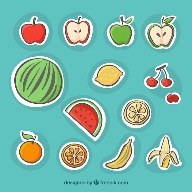 Free Vector variety of fruits labels