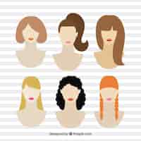 Free vector variety of hairstyles