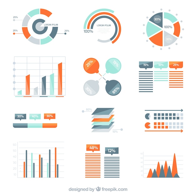 Free Vector variety of infographic diagrams