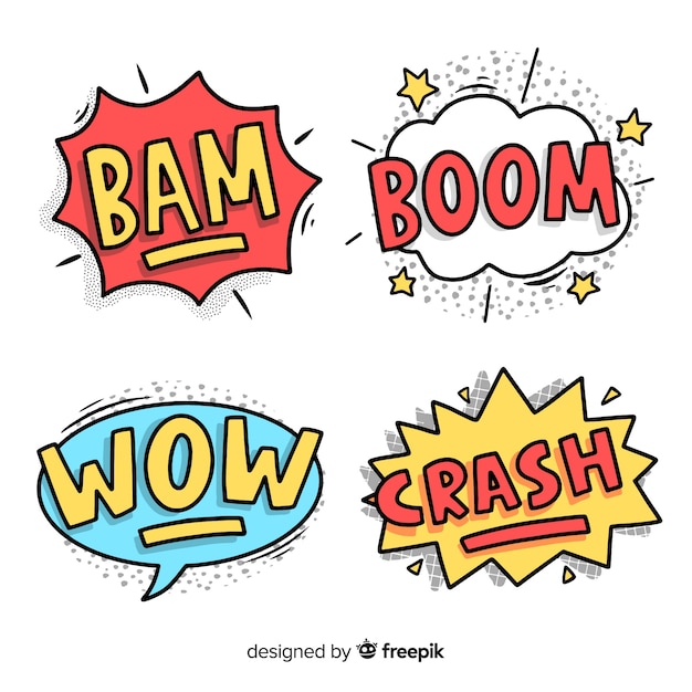 Free Vector variety of models for comic speech bubble collection