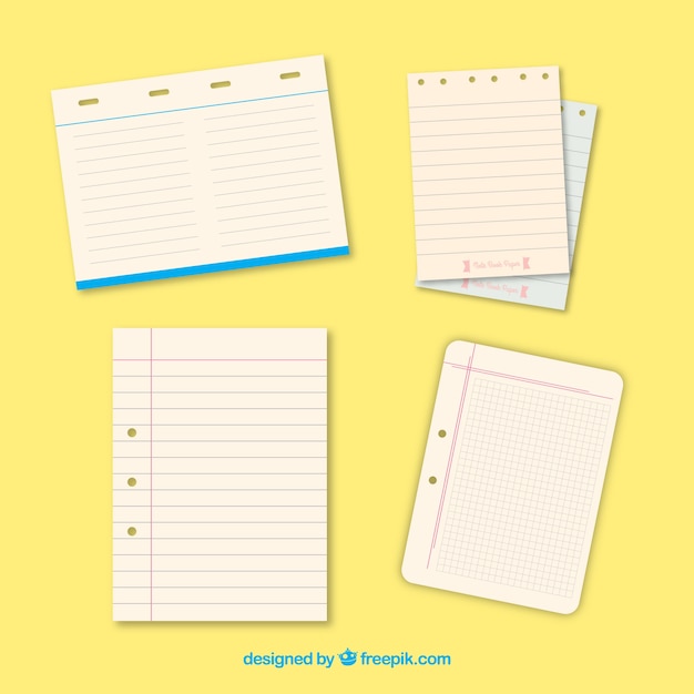 Free Vector variety of notepad sheets