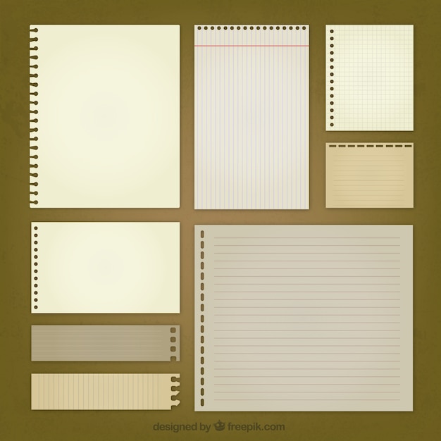 Free Vector variety of paper notes