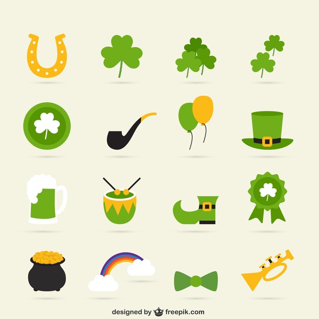 Variety of st patricks day icons