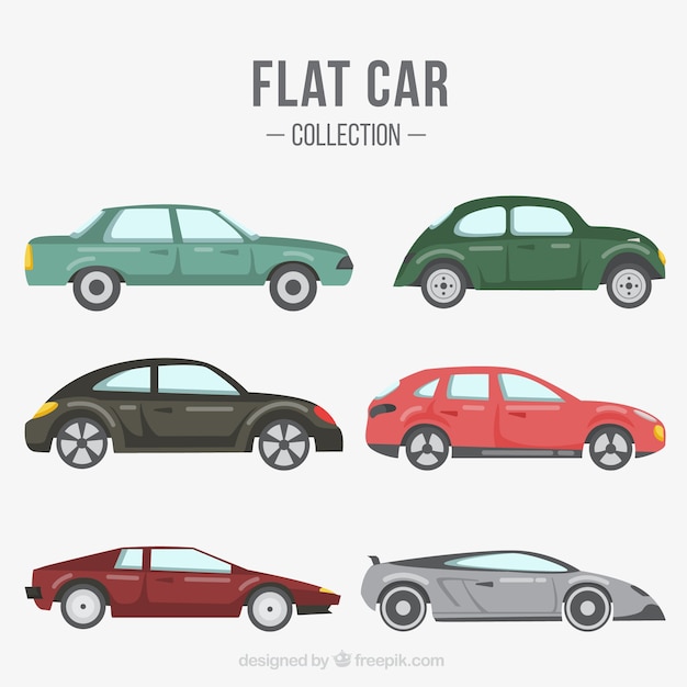 Free Vector variety of vehicles in flat design