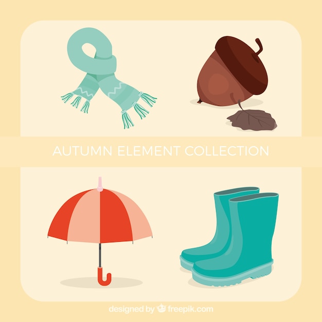 Free vector various autumn accessories