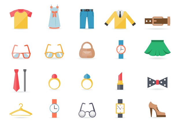 Various Clothing and Accessory Themed Icons