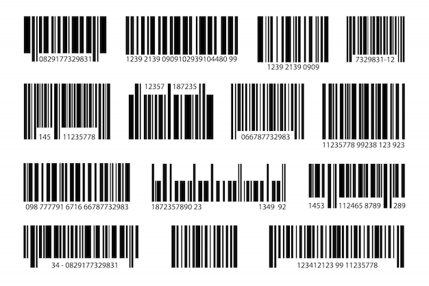 Free Vector various digital bar code set