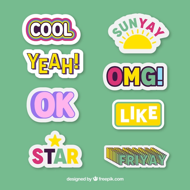 Various funny decorative stickers