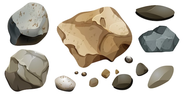 Free Vector various types of rocks