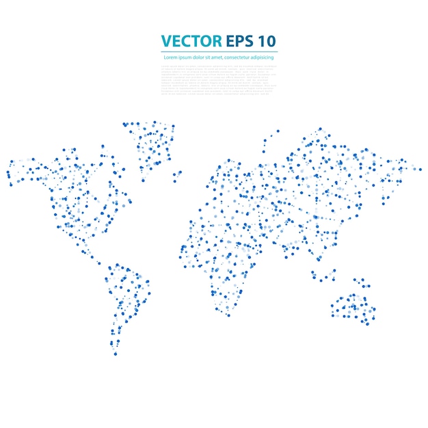 Vector Abstract Telecommunication Earth Map.