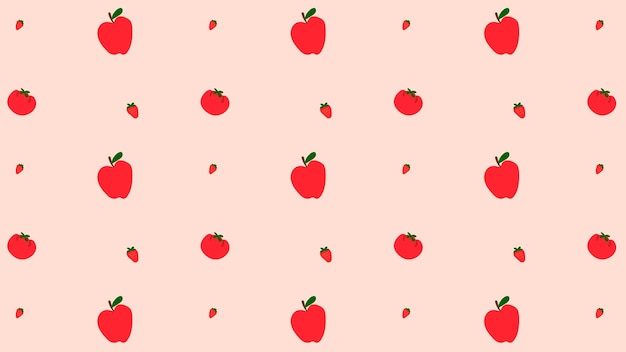 Free Vector vector apple strawberry seamless pattern background