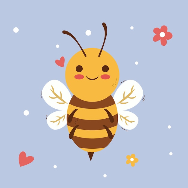 Free vector vector illustration bee cute colorful