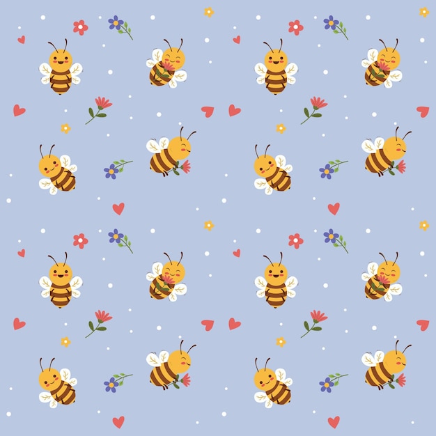 Free Vector vector illustration bee cute seamless pattern