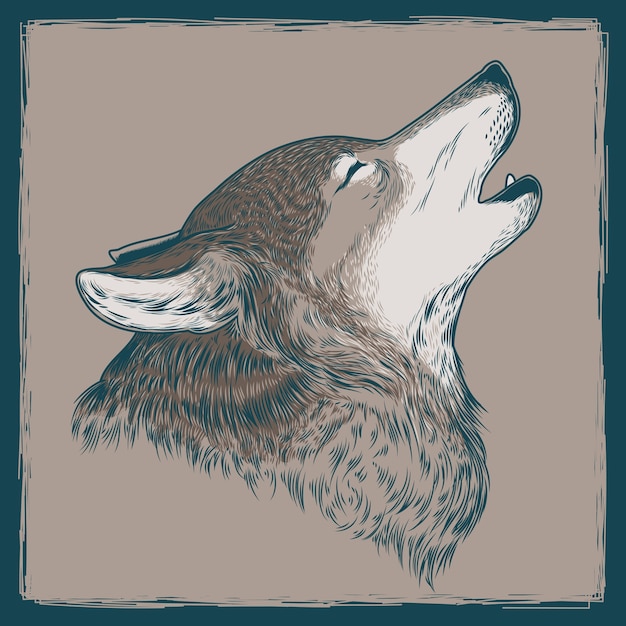 Free Vector vector illustration of a howling wolf