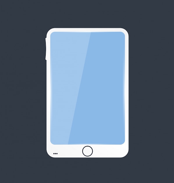 Free vector vector mobile icon and glossy. blue screen