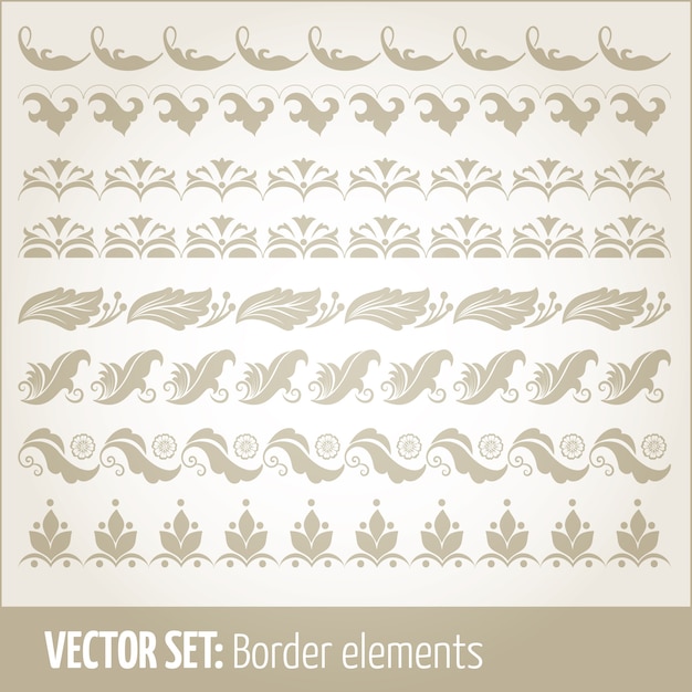 Free Vector vector set of border elements and page decoration elements. border decoration elements patterns. ethnic borders vector illustrations.