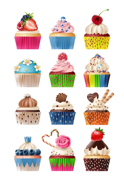 Vector set of icons sweets