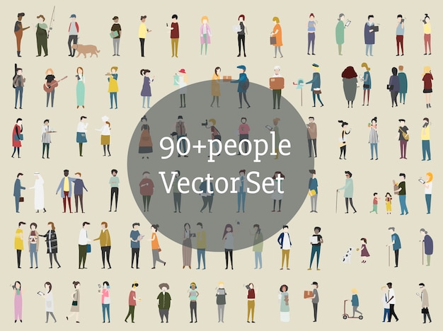 Free Vector vector set of illustrated people