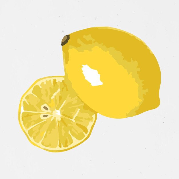 Vectorized yellow lemon sticker overlay design resource