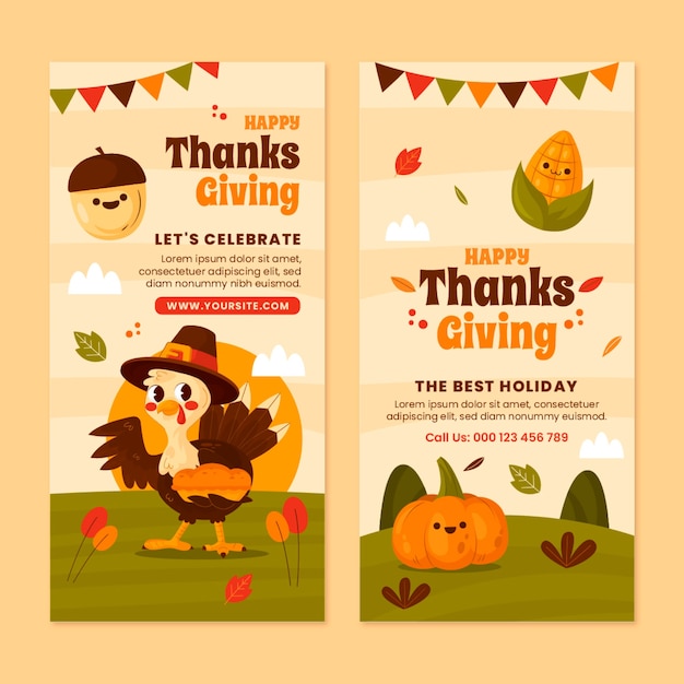 Vertical banners set for thanksgiving celebration