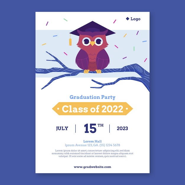 Vertical poster template for graduation celebration