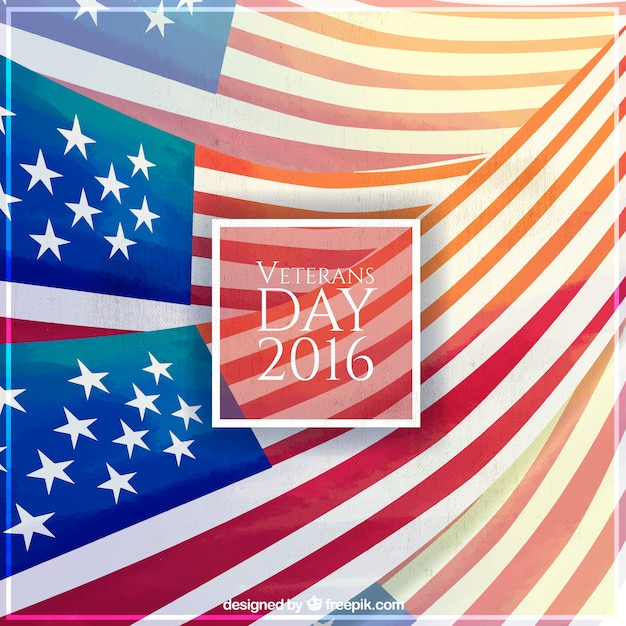 Free Vector veterans day background in vintage style