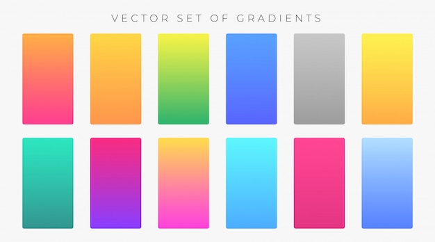 Free Vector vibrant colorful gradients swatches set