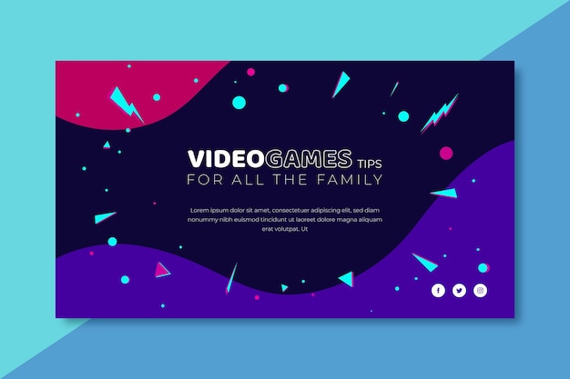 Video game banner blog template