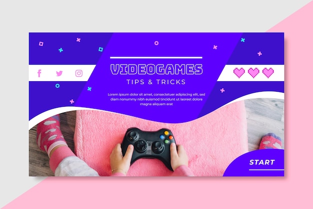 Videogame banner blog template