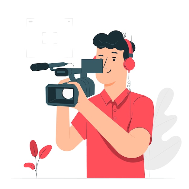 Free vector videographer concept illustration