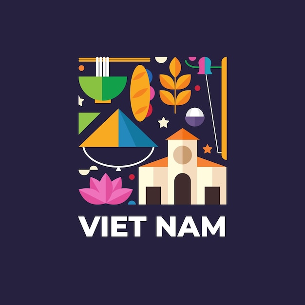 Free Vector vietnam travel country logo template