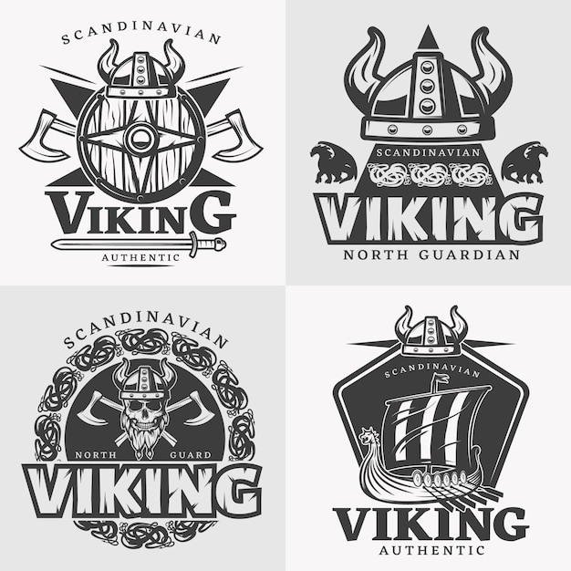 Viking Design Emblem Set