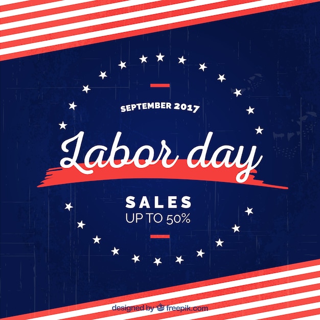 Free Vector vintage background of labor day rebates