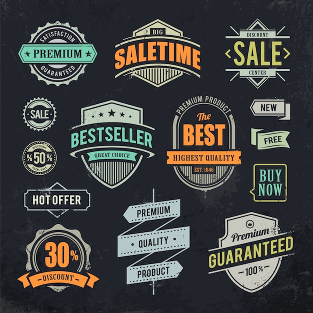 Free vector vintage badge collection