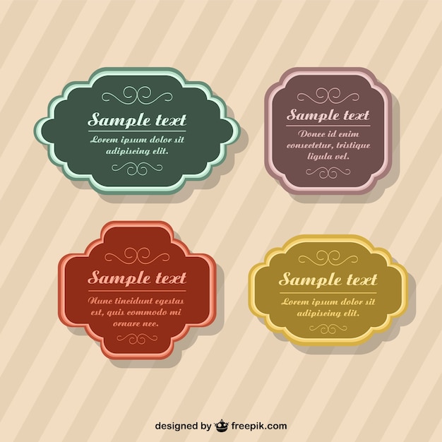 Free Vector vintage badges templates in different colors