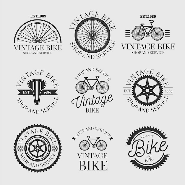 Free vector vintage bike logo collection