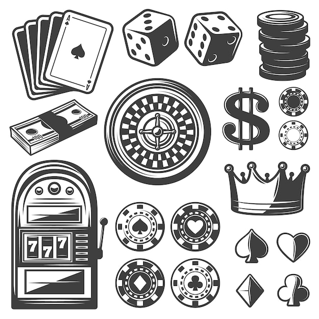 Vintage Casino Elements Set