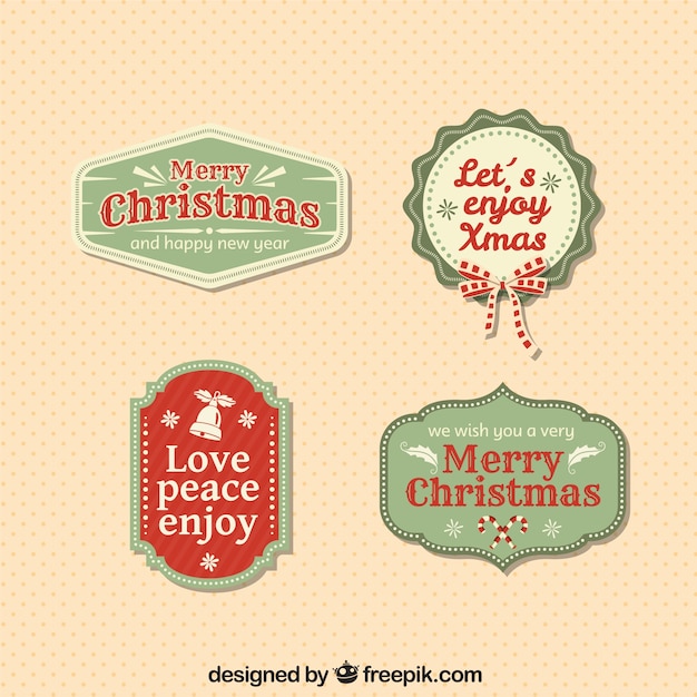 Free Vector vintage christmas badges