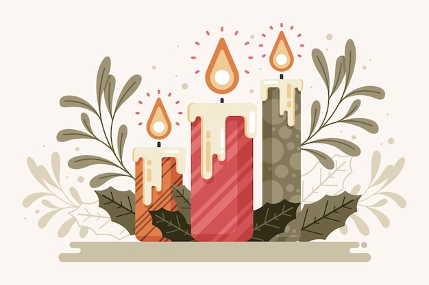 Free Vector vintage christmas candle background