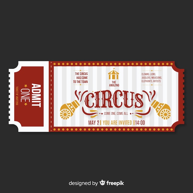 Free Vector vintage circus ticket