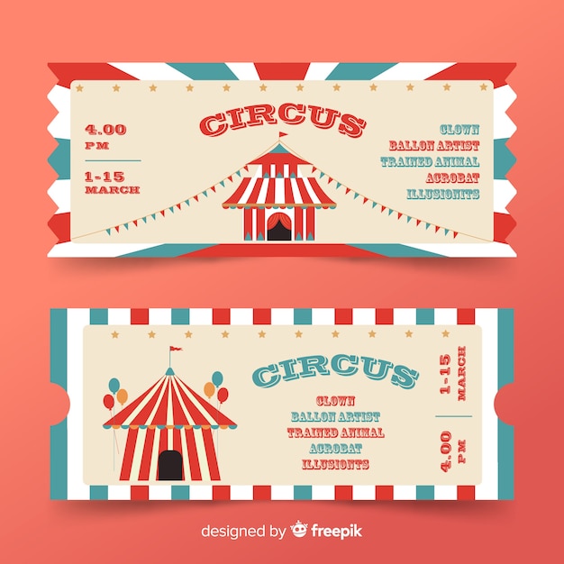 Free Vector vintage circus ticket