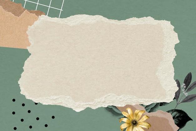 Free Vector vintage collage frame wallpaper background illustration, vector paper texture with design space