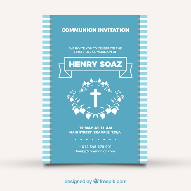 Vintage first communion invitation