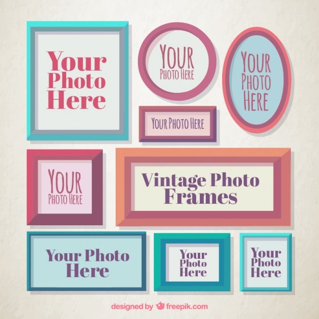 Free Vector vintage flat frames collection