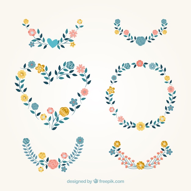 Free Vector vintage floral wreaths