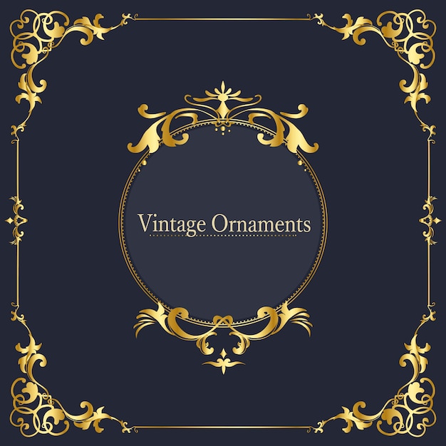 Free Vector vintage flourish ornament frame vector