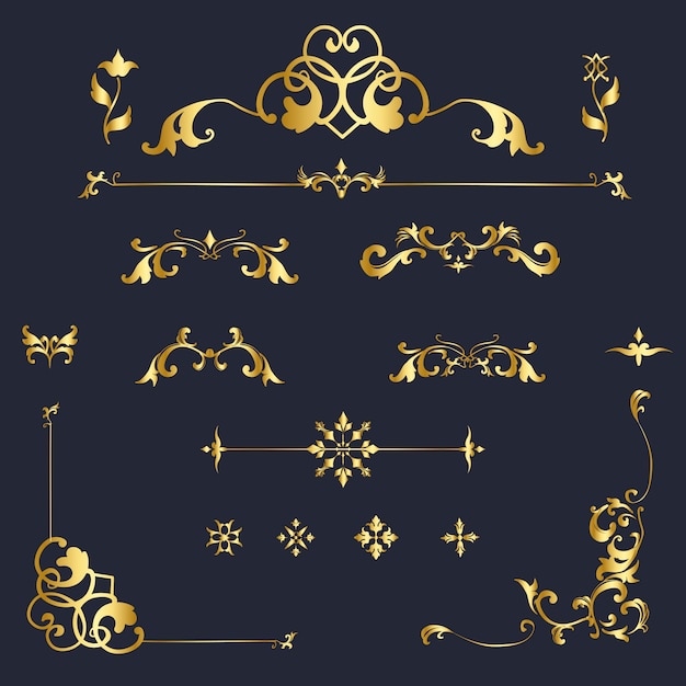 Free Vector vintage flourish ornament frame vector