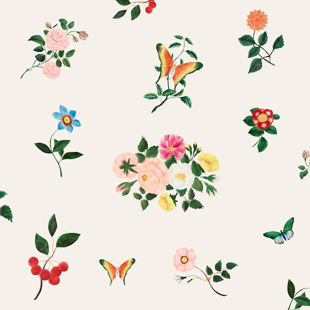 Free vector vintage flower  illustration