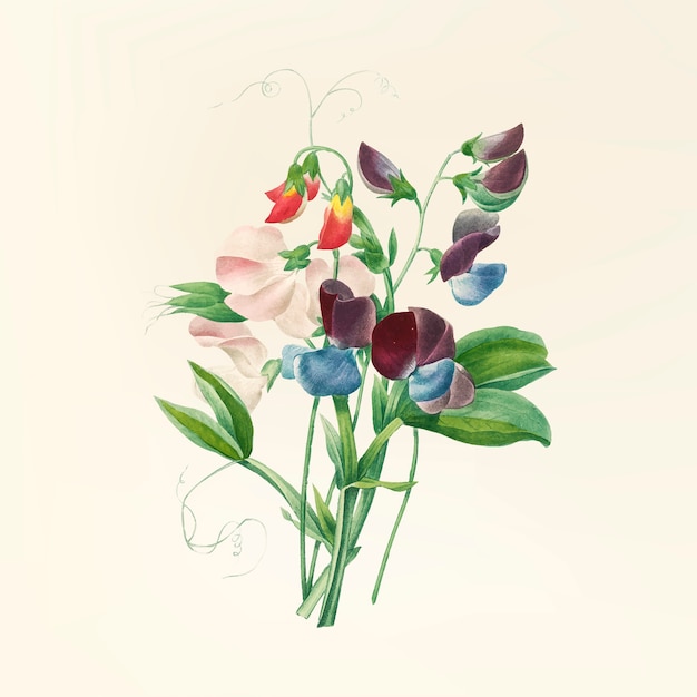 Free vector vintage flower illustration