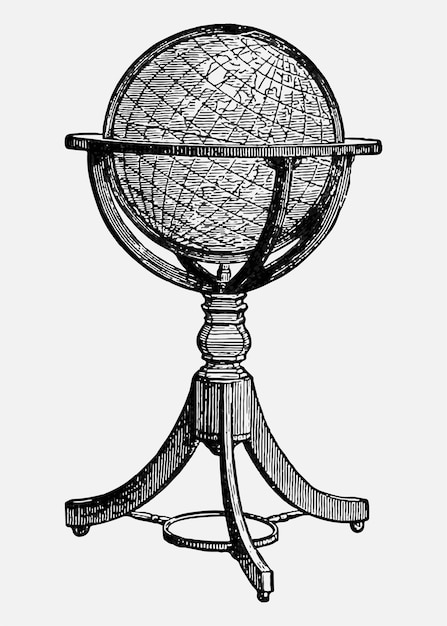 Free Vector vintage globe stand illustration